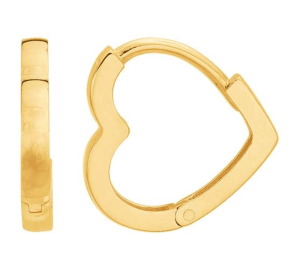 huggie heart earrings gold